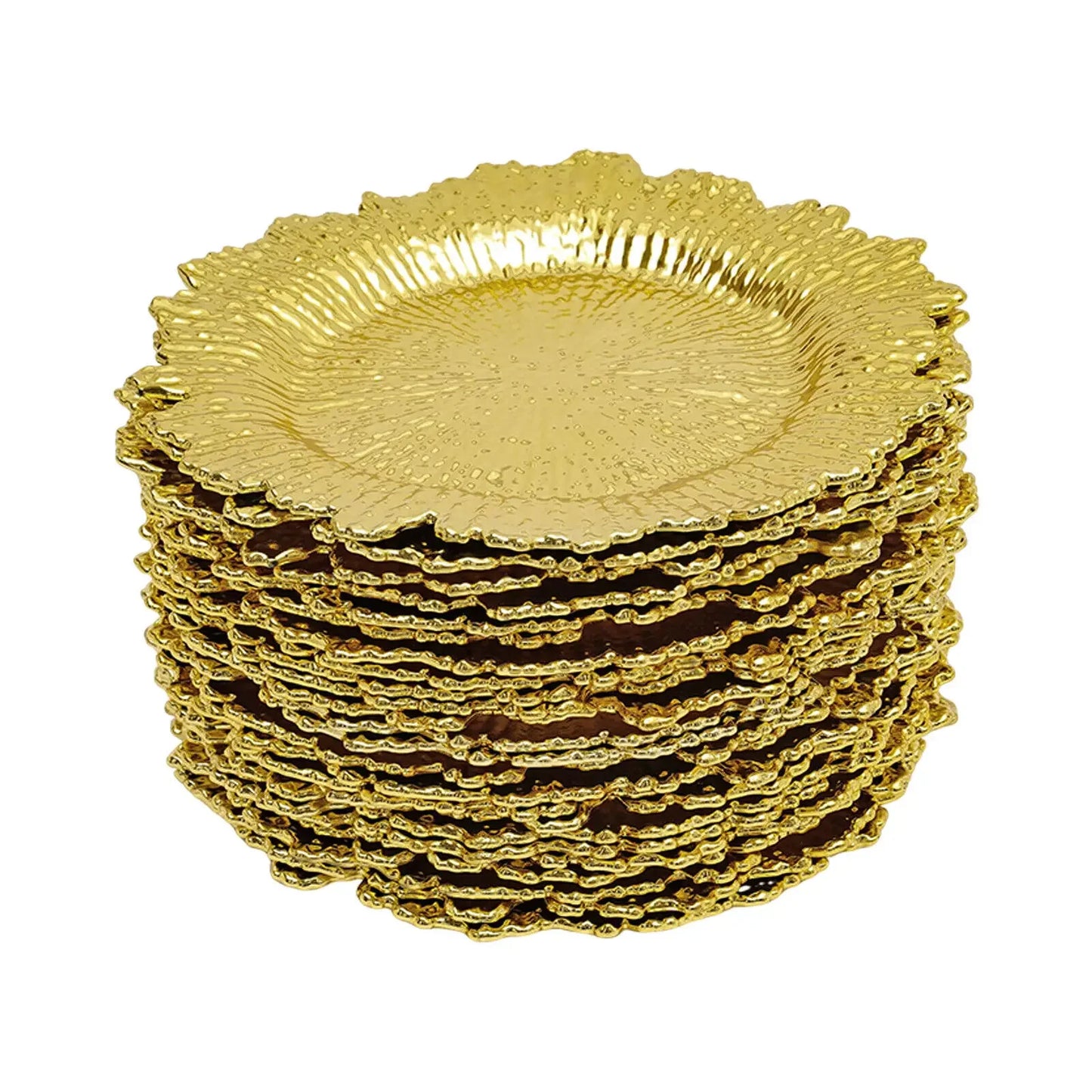 Bymaocar 24 Pack Round Plastic Charger Plates Coral Reef Texture Banquet
