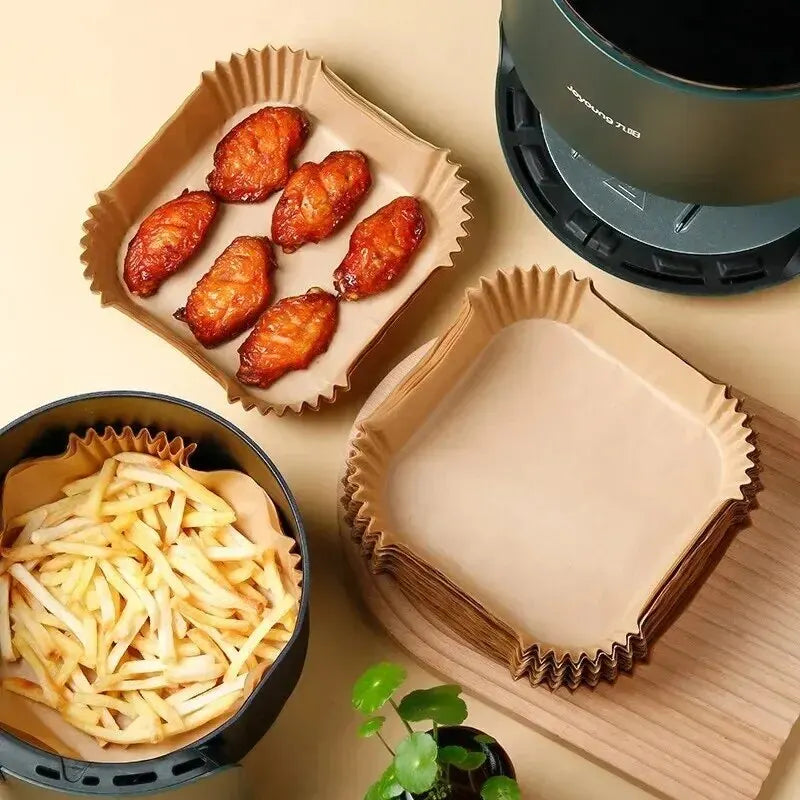 Air Fryer Disposable Paper Liners Pack 50 Nonstick Parchment