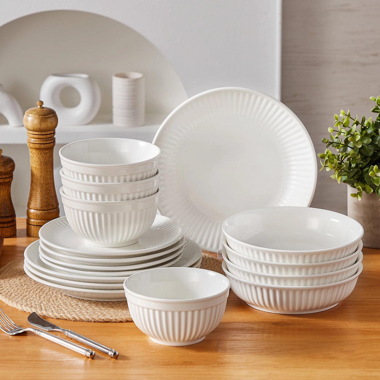 MALACASA Leila Ceramic Dinnerware Set Porcelain Tableware Collection