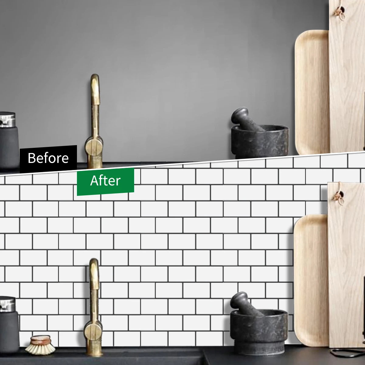 Subway Wall Stickers Peel And Stick 3D Brick Vinyl Wallpaper