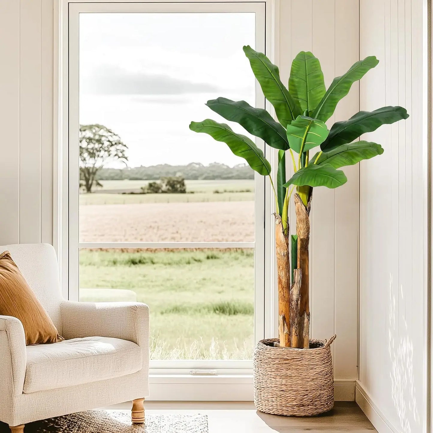 HiMISS Artificial Banana Tree Planter for Home and Office Decor