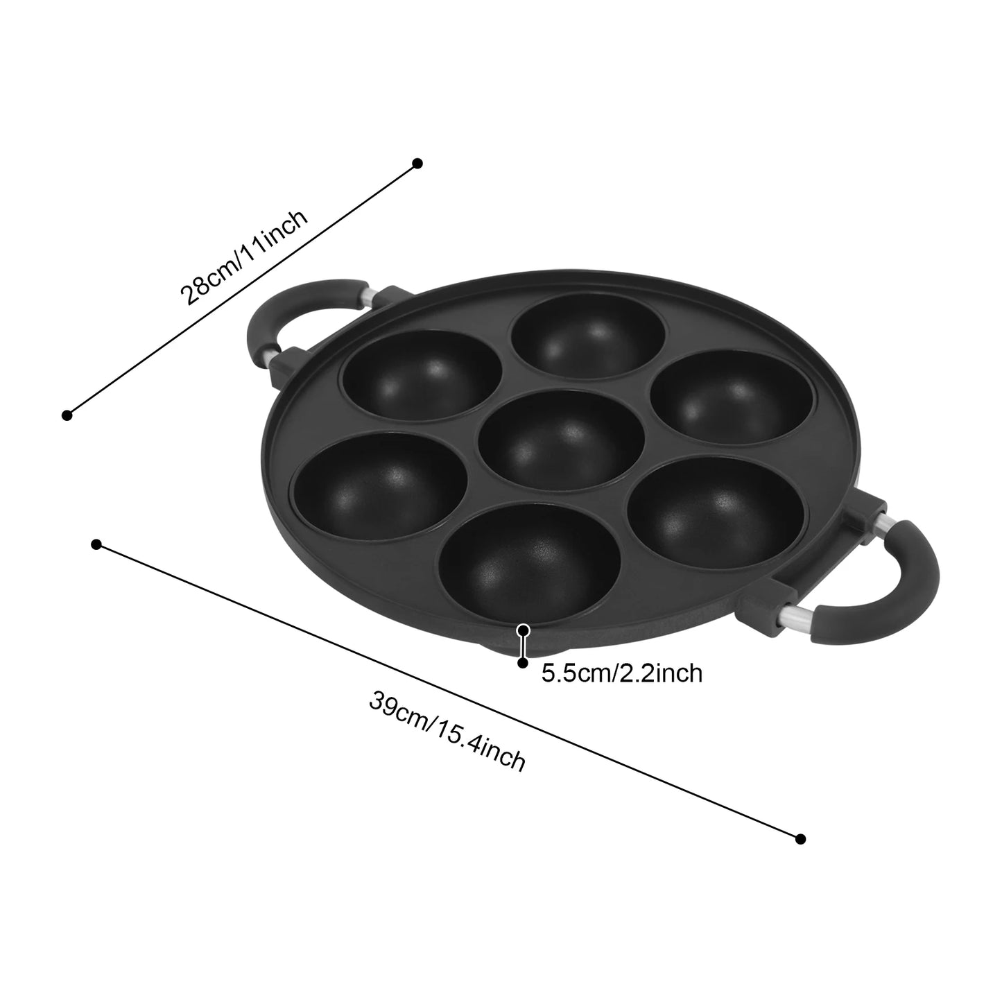 Bymaocar Takoyaki Maker Nonstick Omelette Pan Cake Mold With Handle