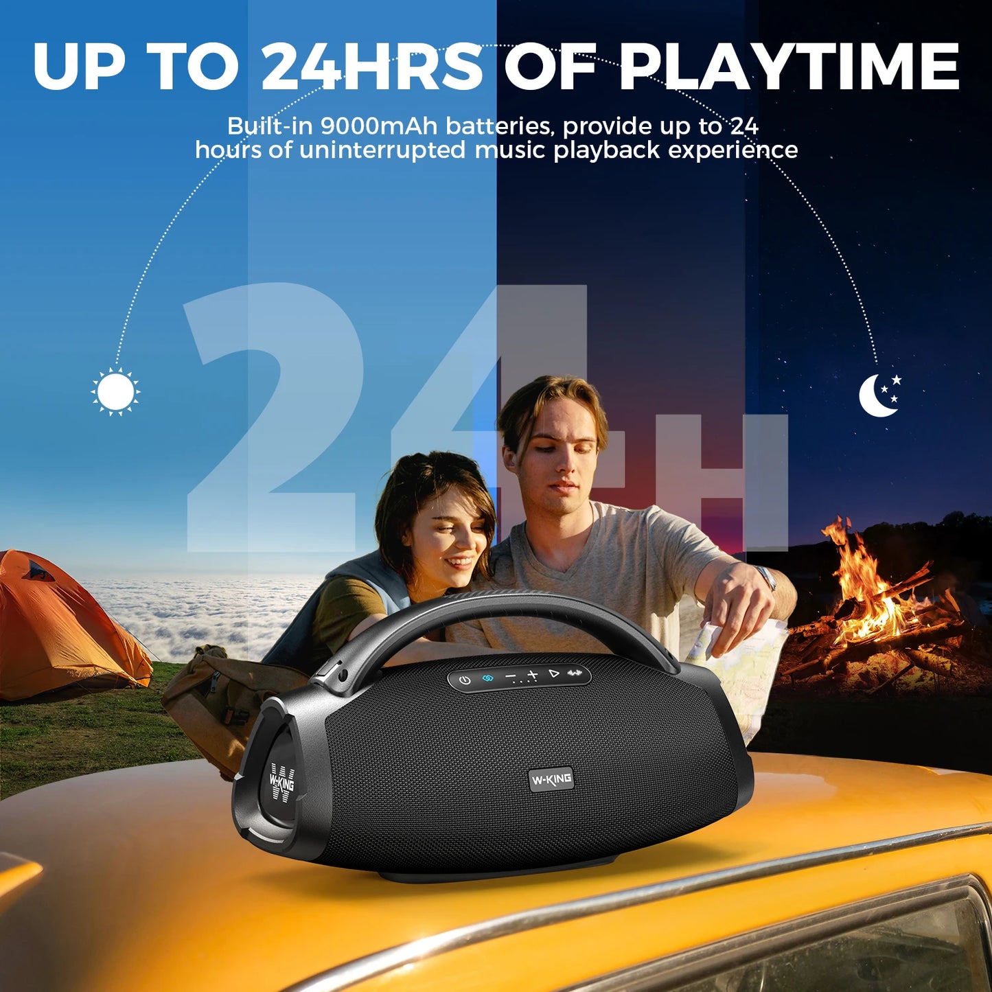 W-King D20 200W RMS Portable Bluetooth Speaker IPX7 Waterproof Outdoor