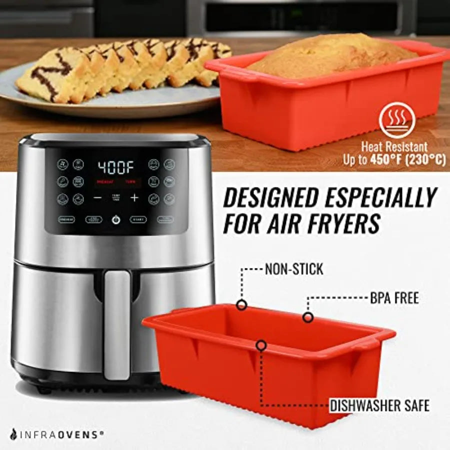 Air Fryer Silicone Loaf Pans For Nonstick Baking And Molds