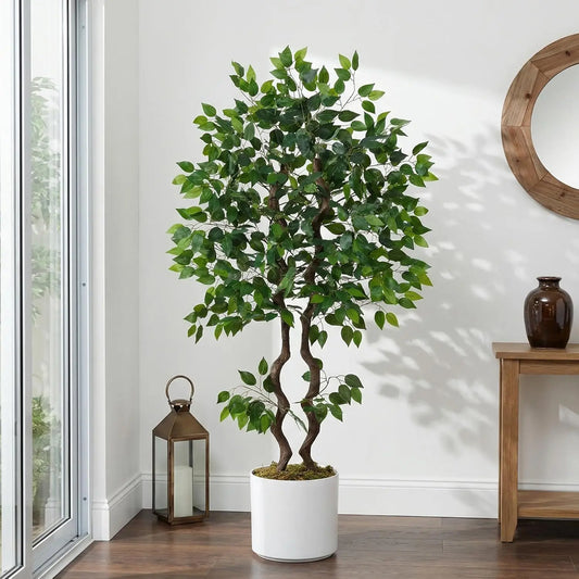 HiMISS Artificial Ficus Tree Faux Floor Plant For Indoor Decor