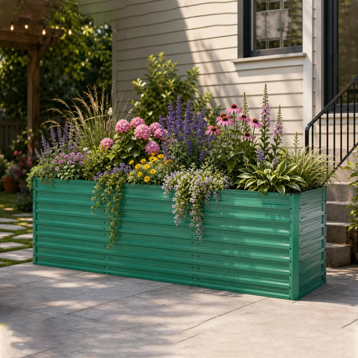 Raised Garden Bed Kit With Galvanized Rustproof Steel Easy Assembly
