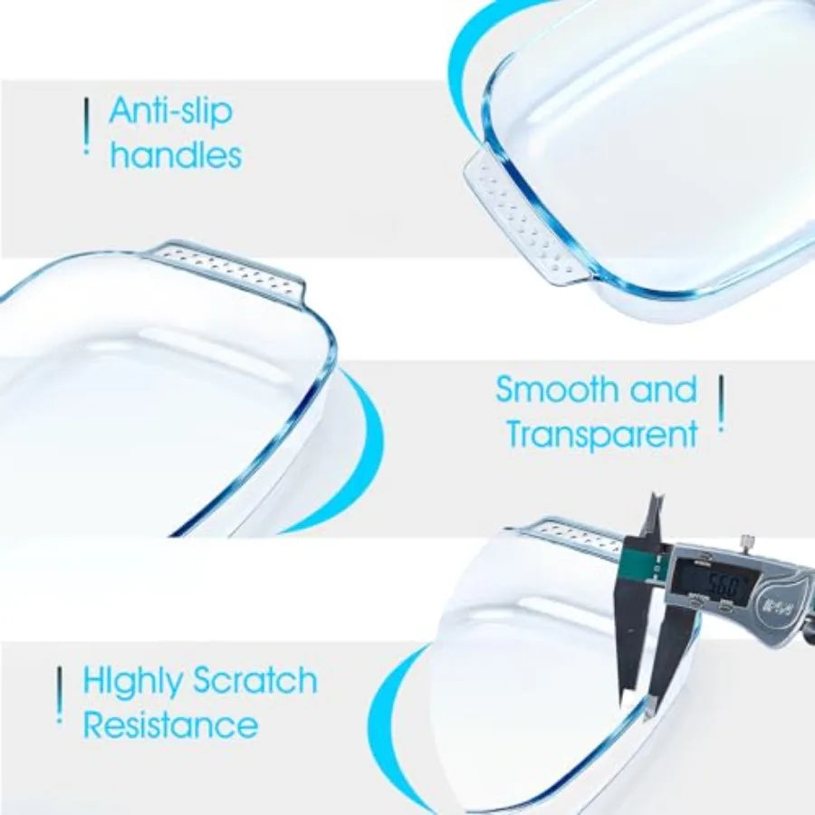 Glass Baking Dish Set, Oven Safe Easy Grab Bakeware