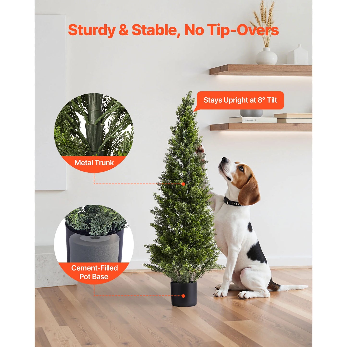 SucceBuy Artificial Topiary Cedar Trees Set For Home Decor