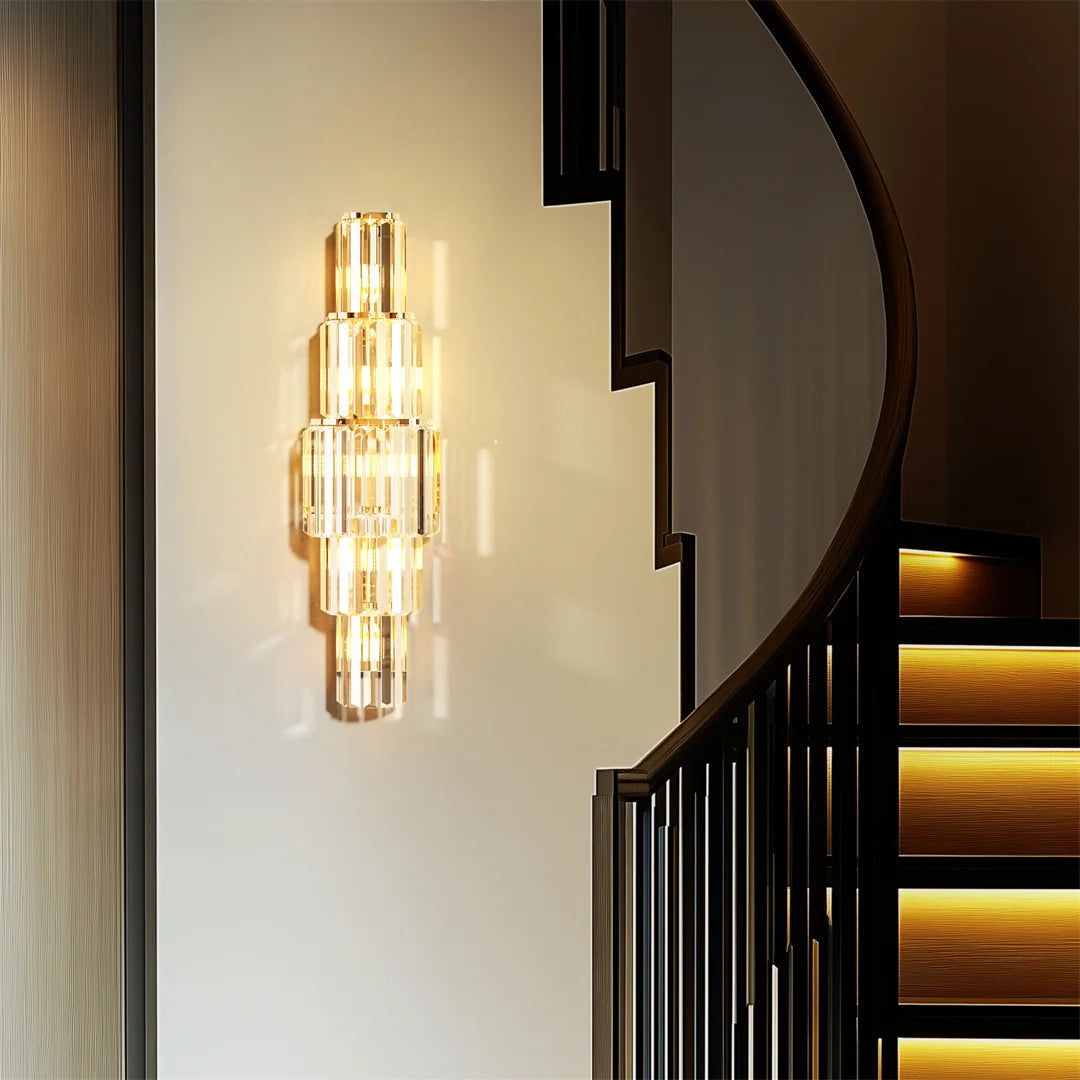 Modern Crystal Wall Lamp 3-Layer Sconce Light With E14 LED