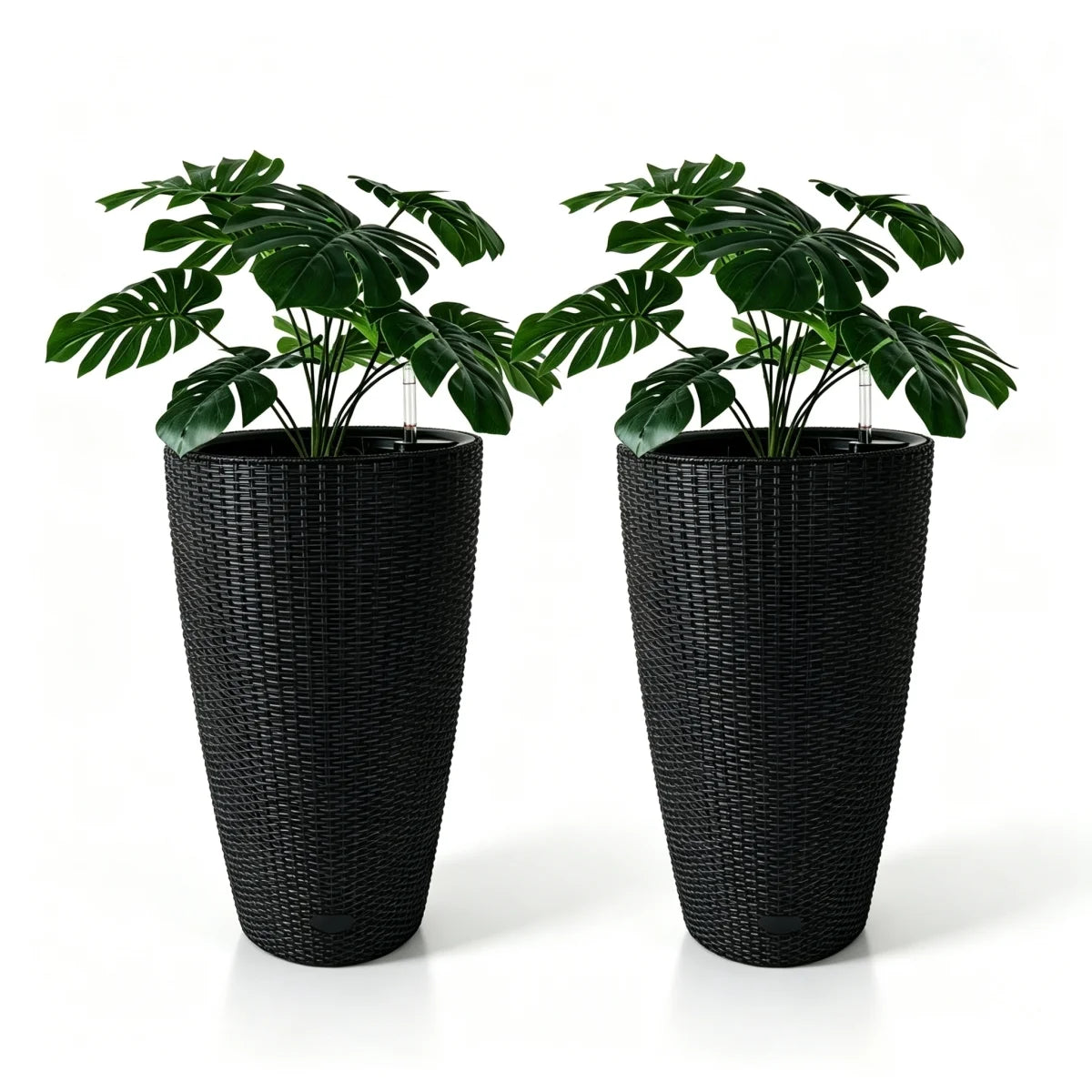 Self-Watering Plant Pot With Drainage Holes Tray Water Level Monitor
