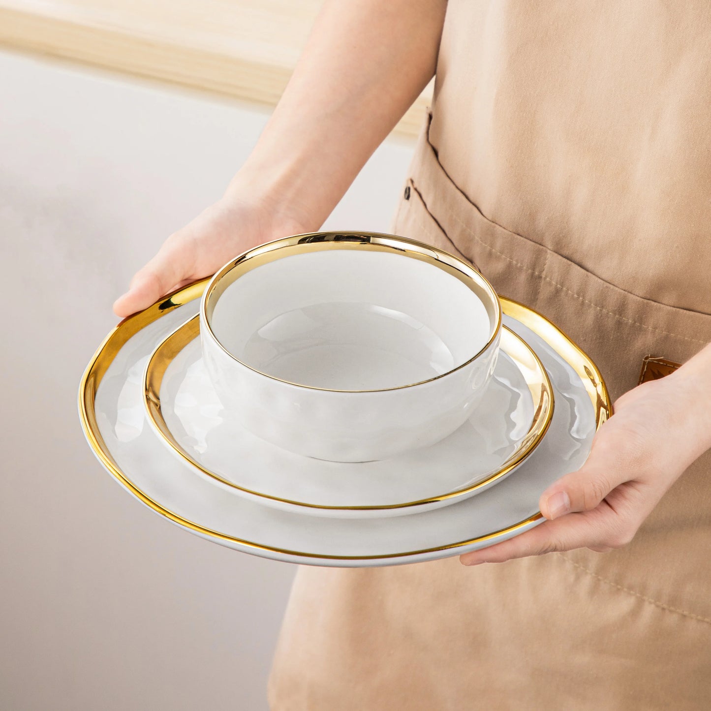 MALACASA Ceramic Porcelain Dinnerware Set For Everyday Use