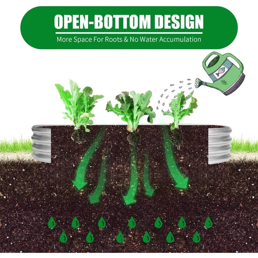 Metal Raised Garden Bed Planter For Vegetables And Herbs