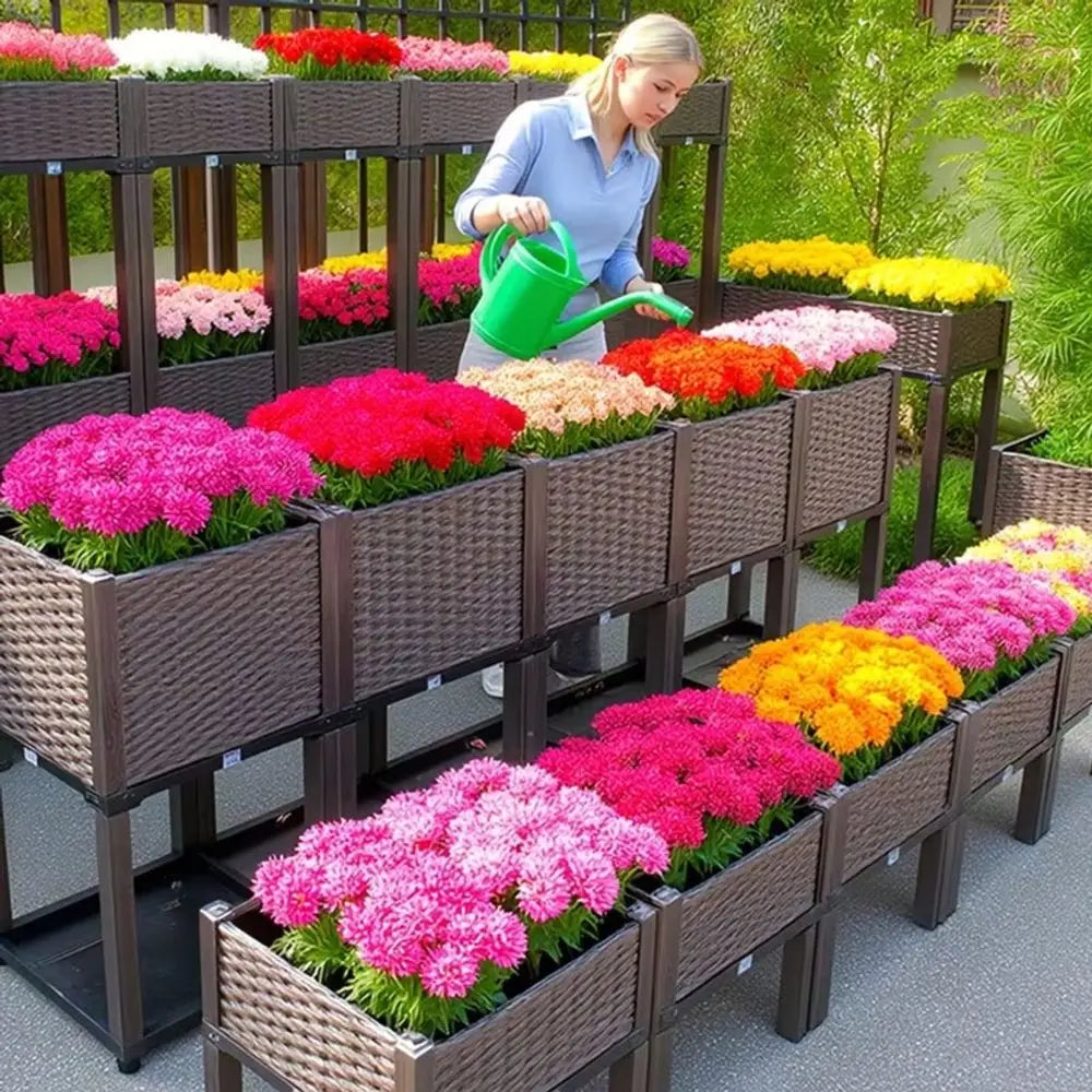Modular Raised Garden Bed With Legs Three Unit Planter Box