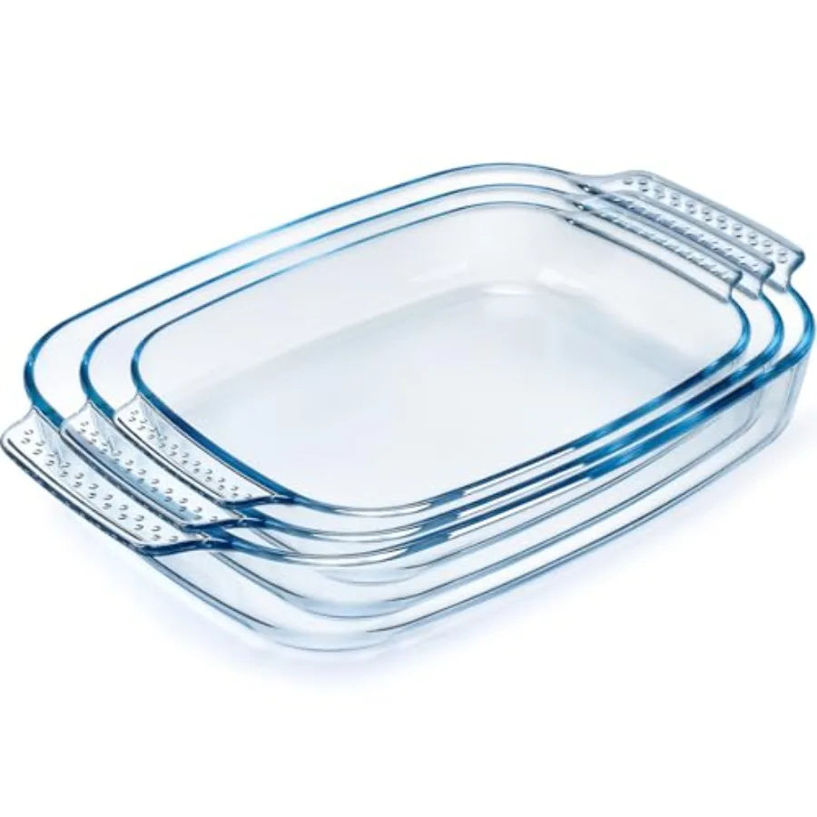 Glass Baking Dish Set, Oven Safe Easy Grab Bakeware