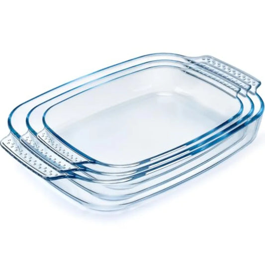 Glass Baking Dish Set, Oven Safe Easy Grab Bakeware