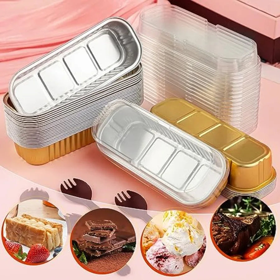 Mini Loaf Pans With Lids And Spoons Aluminum Foil Pans
