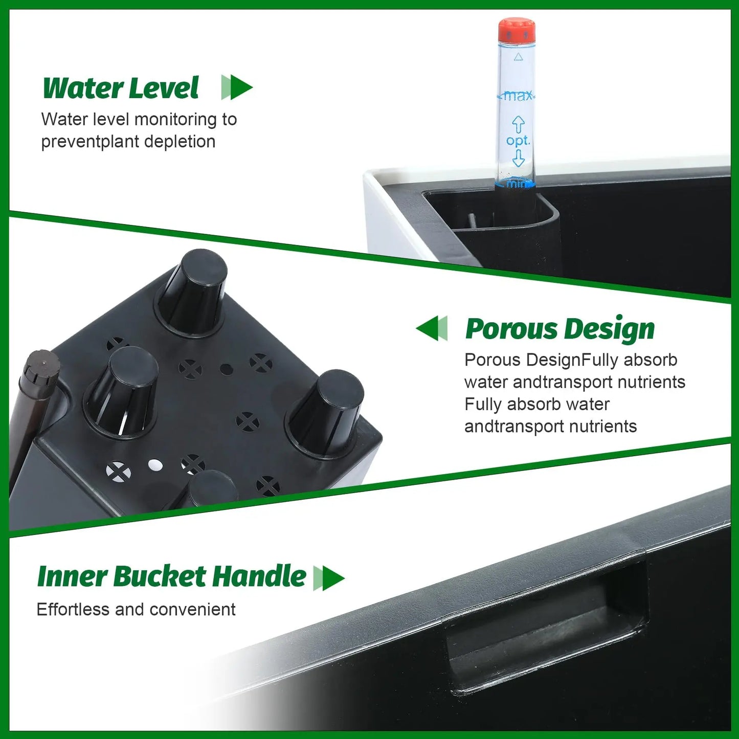 HiMISS Self Watering Planters Set Of 2 For Front Porch