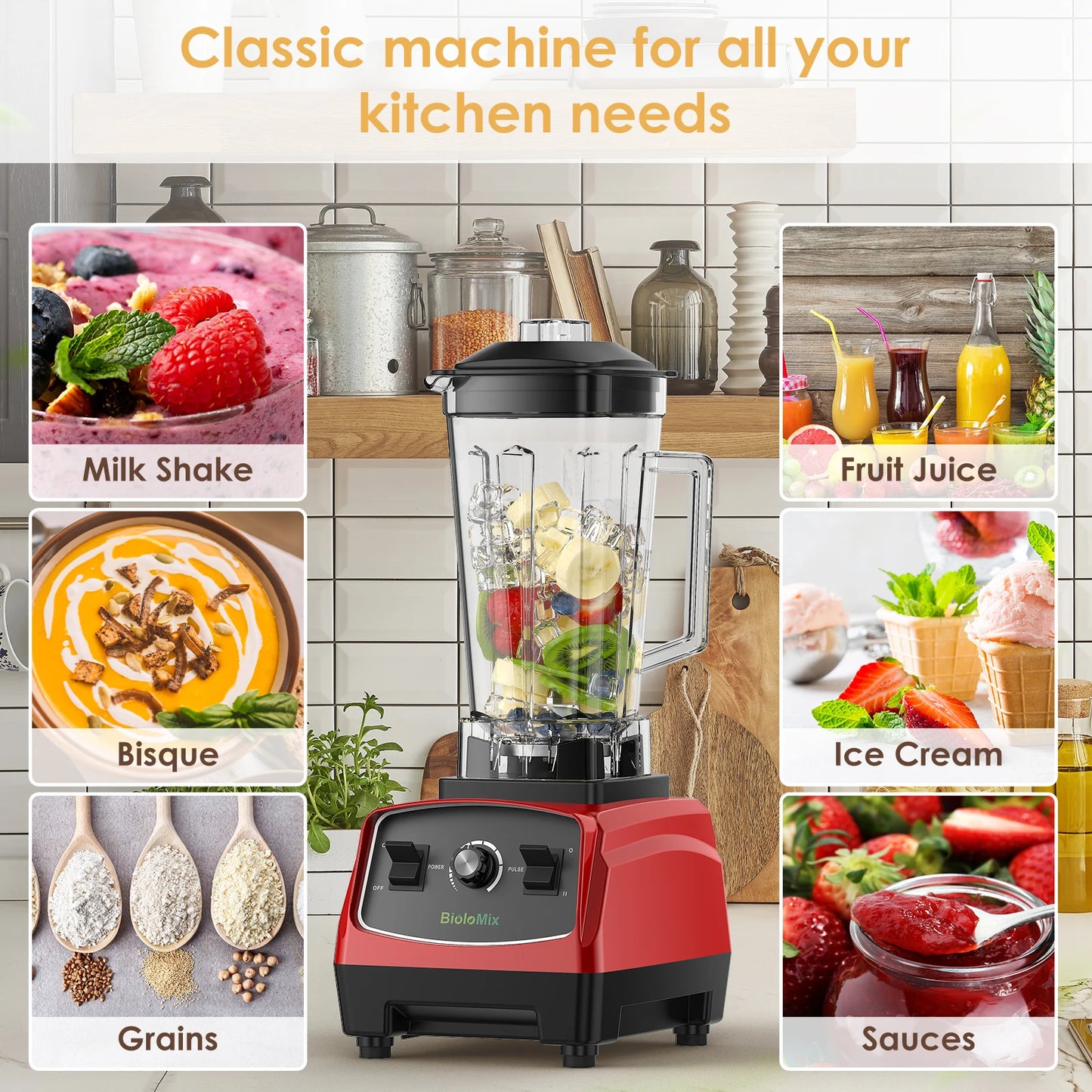 Biolomix Heavy Duty Commercial Blender Mixer Juicer For Smoothies