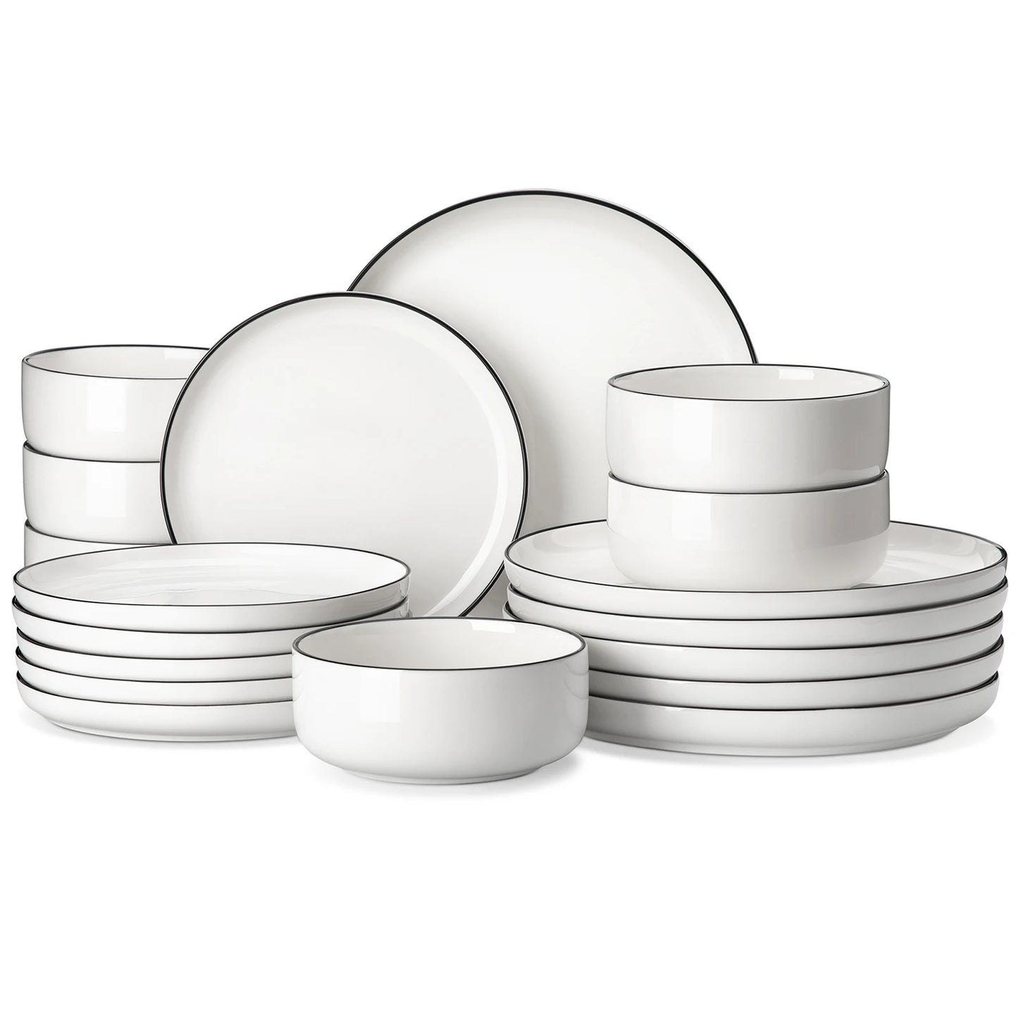 MALACASA Porcelain Dinnerware Set Elegant Everyday Tableware