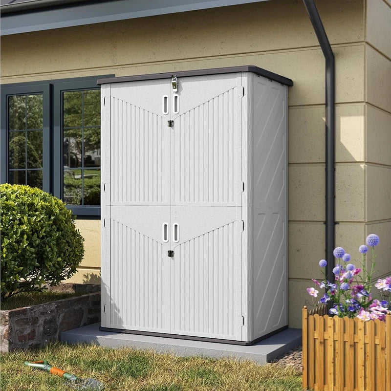 AOXUN 1800L Tall Outdoor Storage Shed With Floor Waterproof Resin