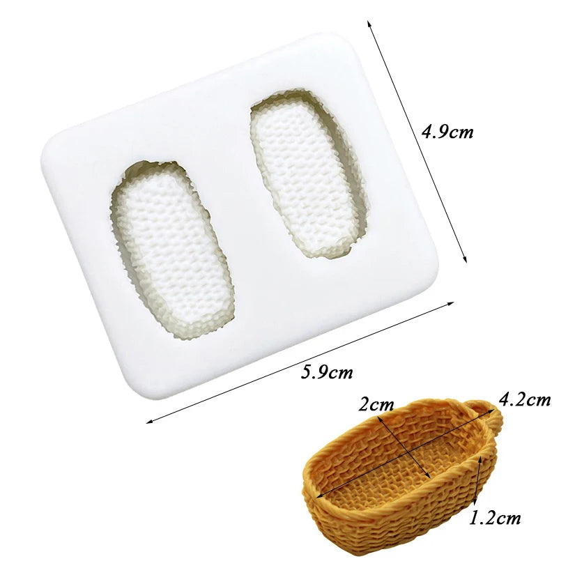 Basket Shape Silicone Sugar Craft Mould For Fondant Cake Decorating