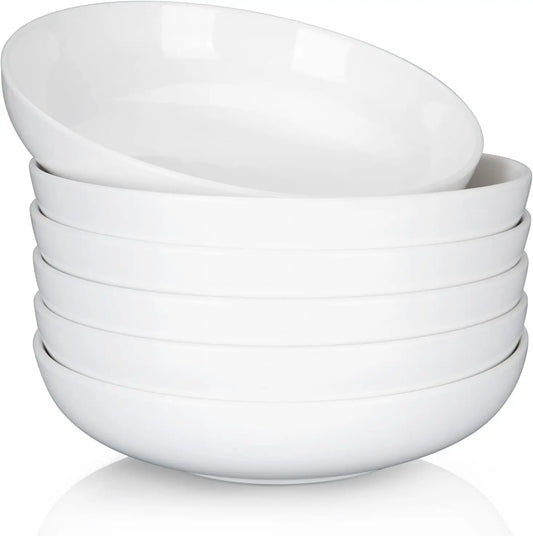 Porcelain Pasta Bowls Set, Ceramic Bowls For Salad And Soup