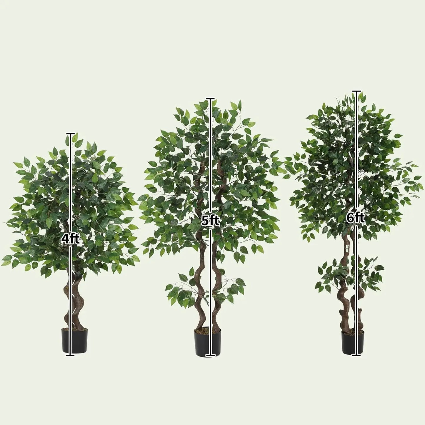 HiMISS Artificial Ficus Tree Faux Floor Plant For Indoor Decor