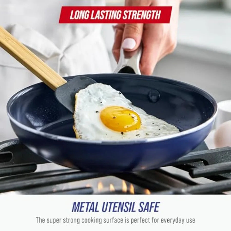 Diamond Infused Nonstick Frying Pan Skillet With PFASFree Ceramic Coating