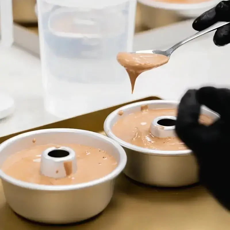 Solid Bottom Donut Mold Non-Stick Flan Pudding Pan