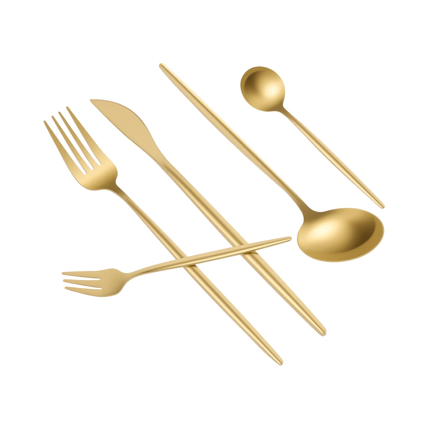 Titanium-Plated Stainless Steel Flatware Set For Weddings Dishwasher Safe