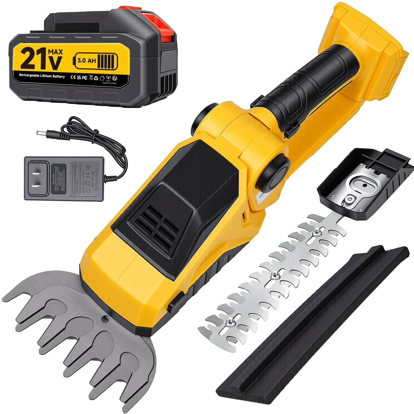 XYSD 2-In-1 Cordless Hedge Trimmer And Grass Shear