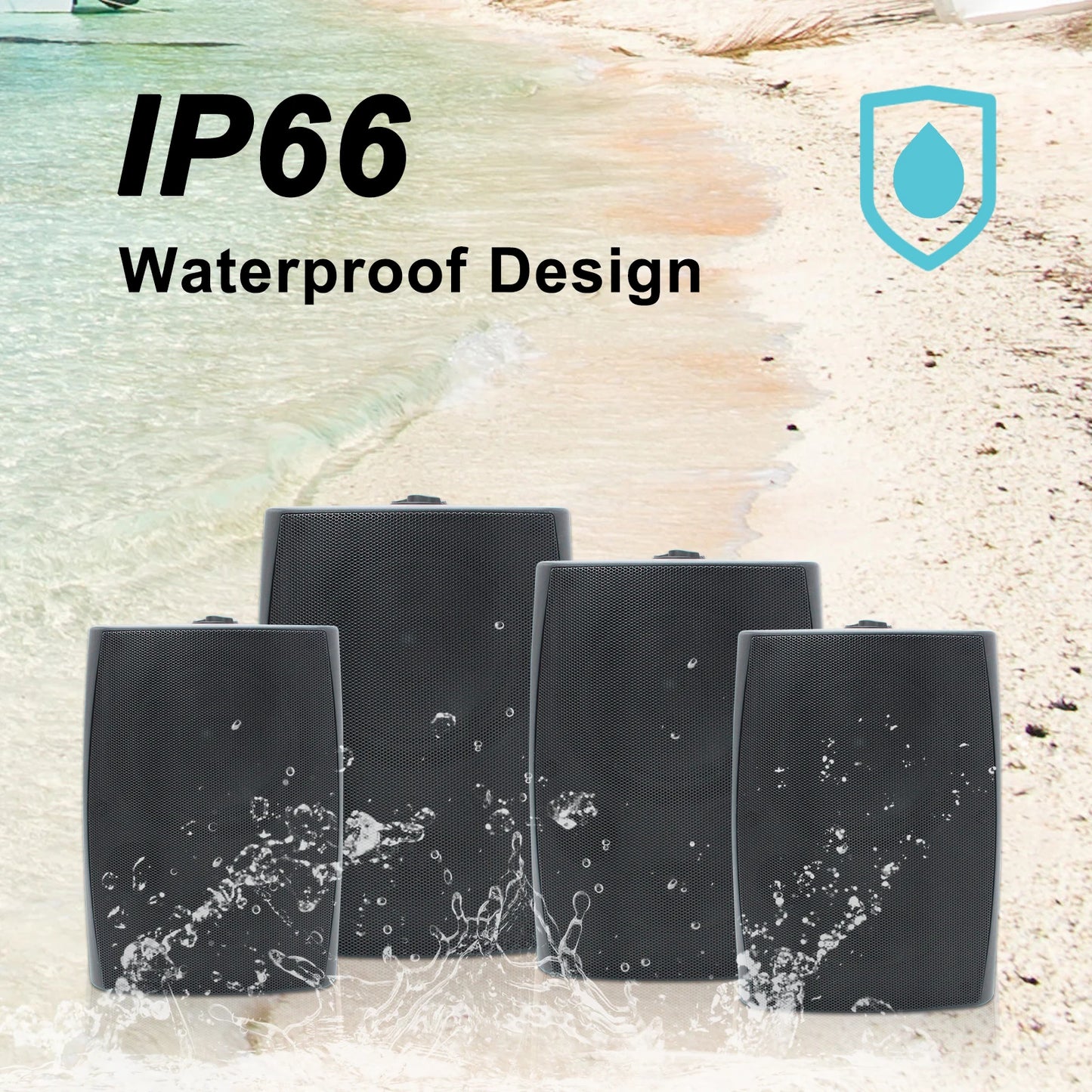 Herdio Outdoor Bluetooth Speakers 800W With Waterproof Amplifier Wall Mount