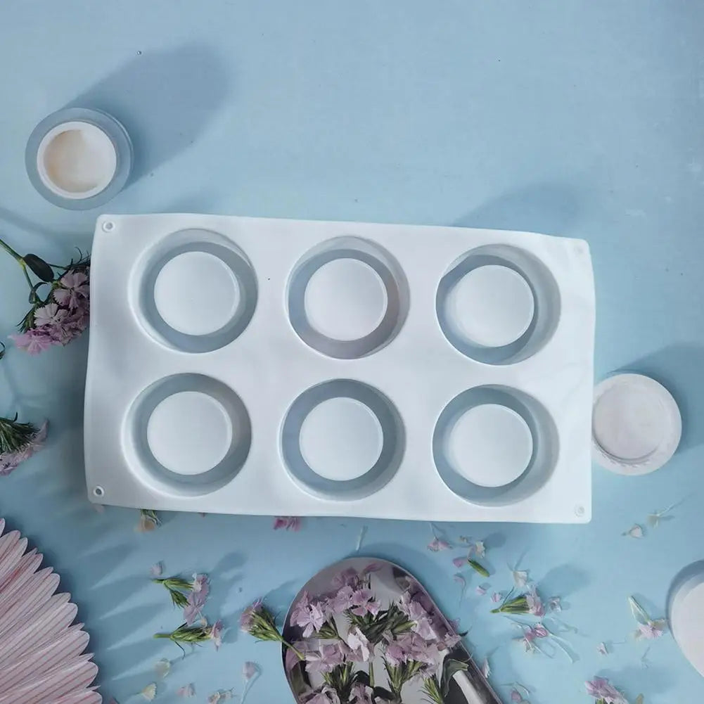 Silicone Mousse Cake Mold 6 Hole Cylindrical Bakeware