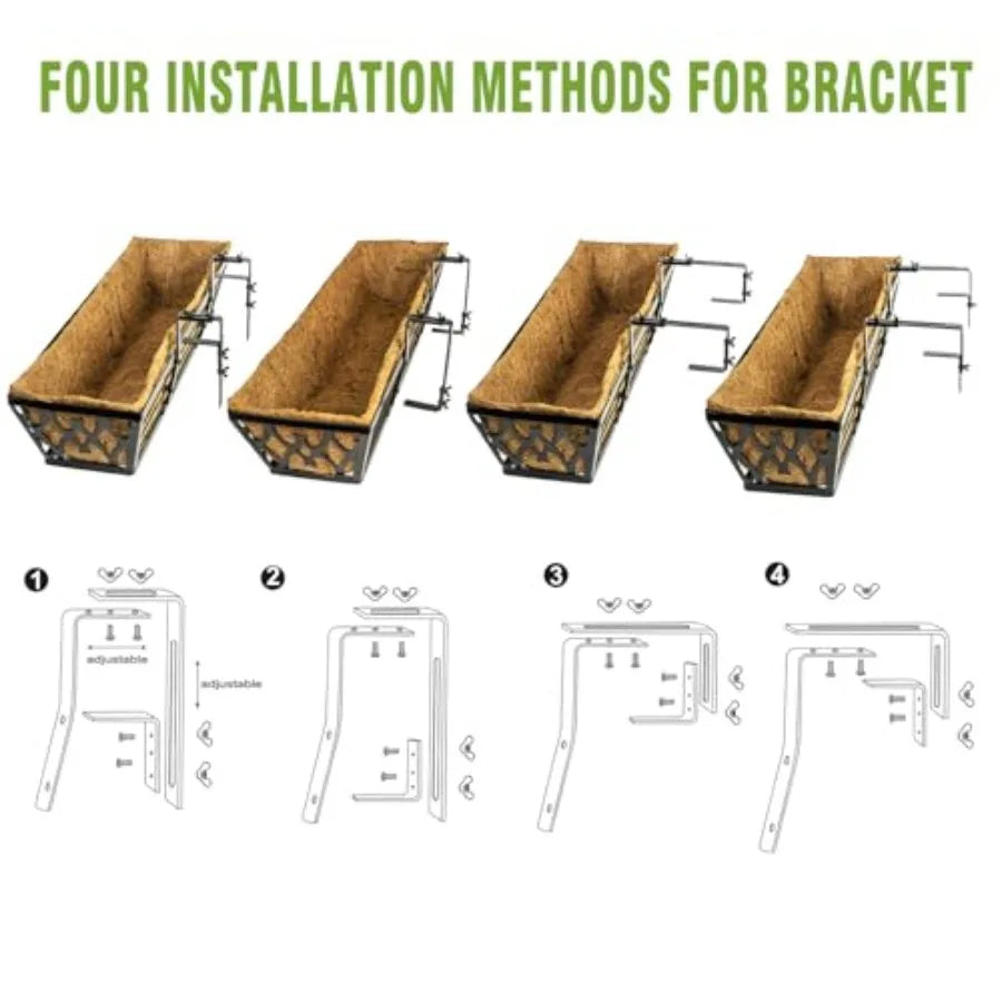 Window Boxes Planters Railing Planter With Adjustable Brackets