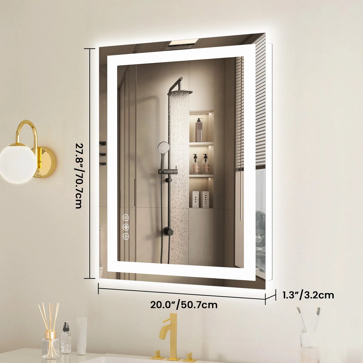 JHK 36 By 24 Inch Led Bathroom Vanity Mirror With Backlight