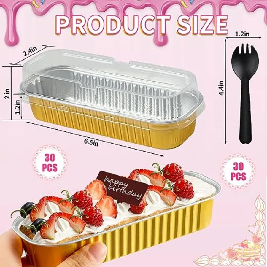 Mini Loaf Pans With Lids And Spoons Aluminum Foil Pans