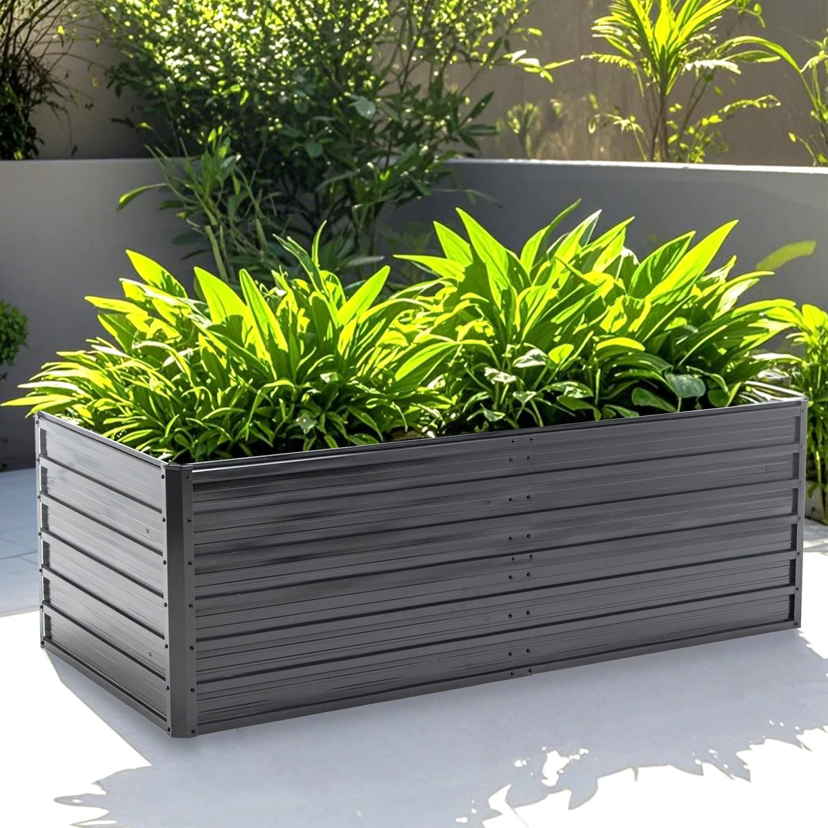 Raised Garden Bed Kit With Galvanized Rustproof Steel Easy Assembly