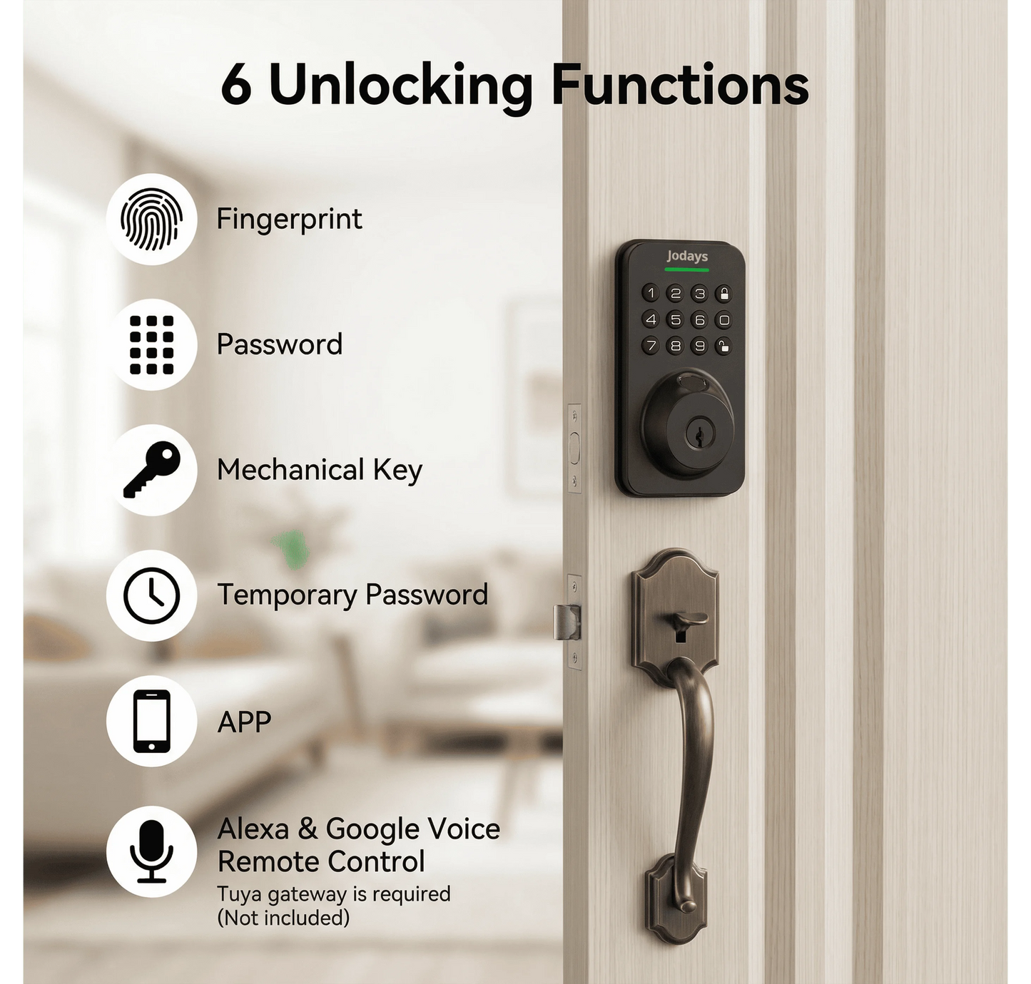 Jodays Smart Deadbolt Lock With Fingerprint And Keypad