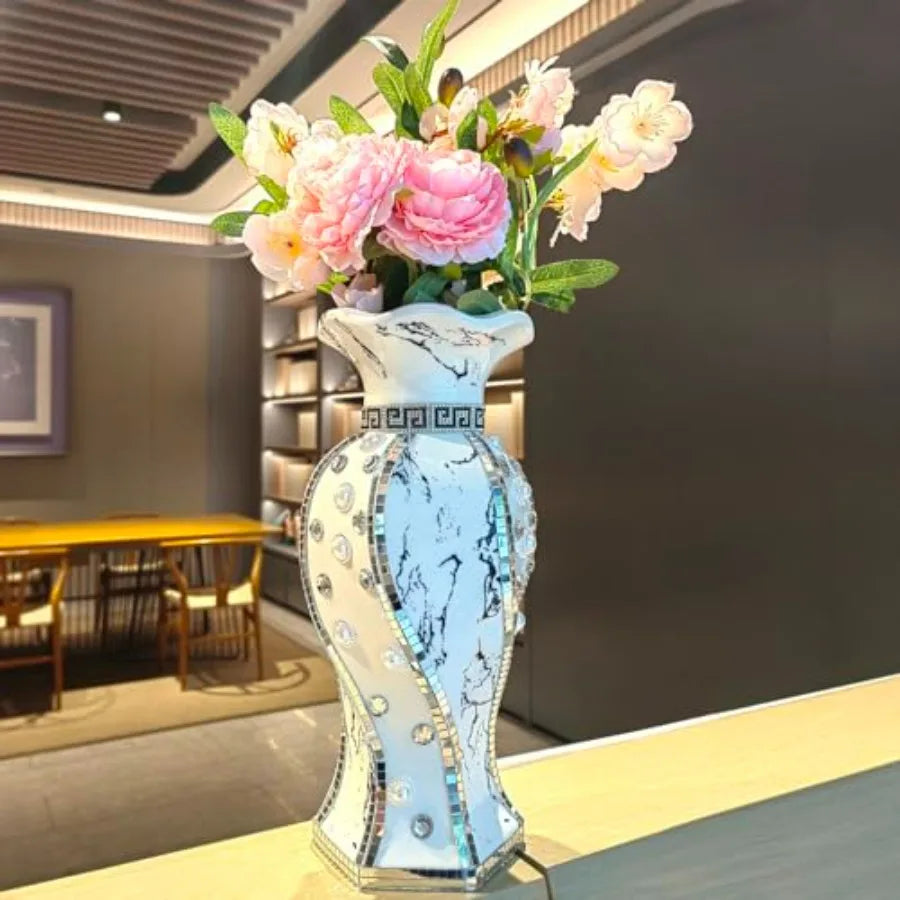 Modern Decorative Rhinestone Vase for Centerpiece Display
