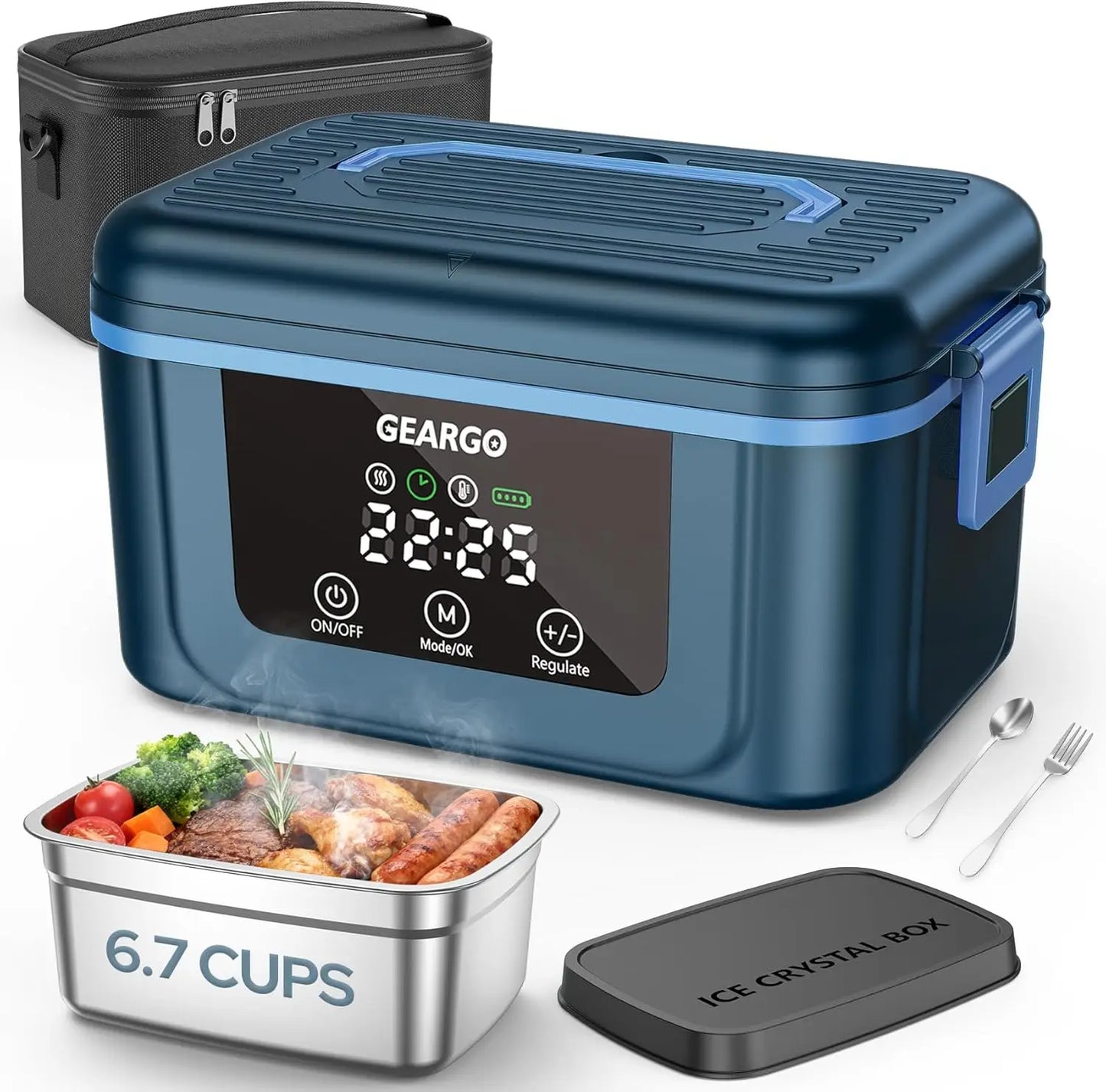 Cordless Electric Lunch Box Self Heating With Ice Crystal Box