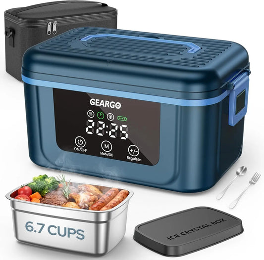 Cordless Electric Lunch Box Self Heating With Ice Crystal Box