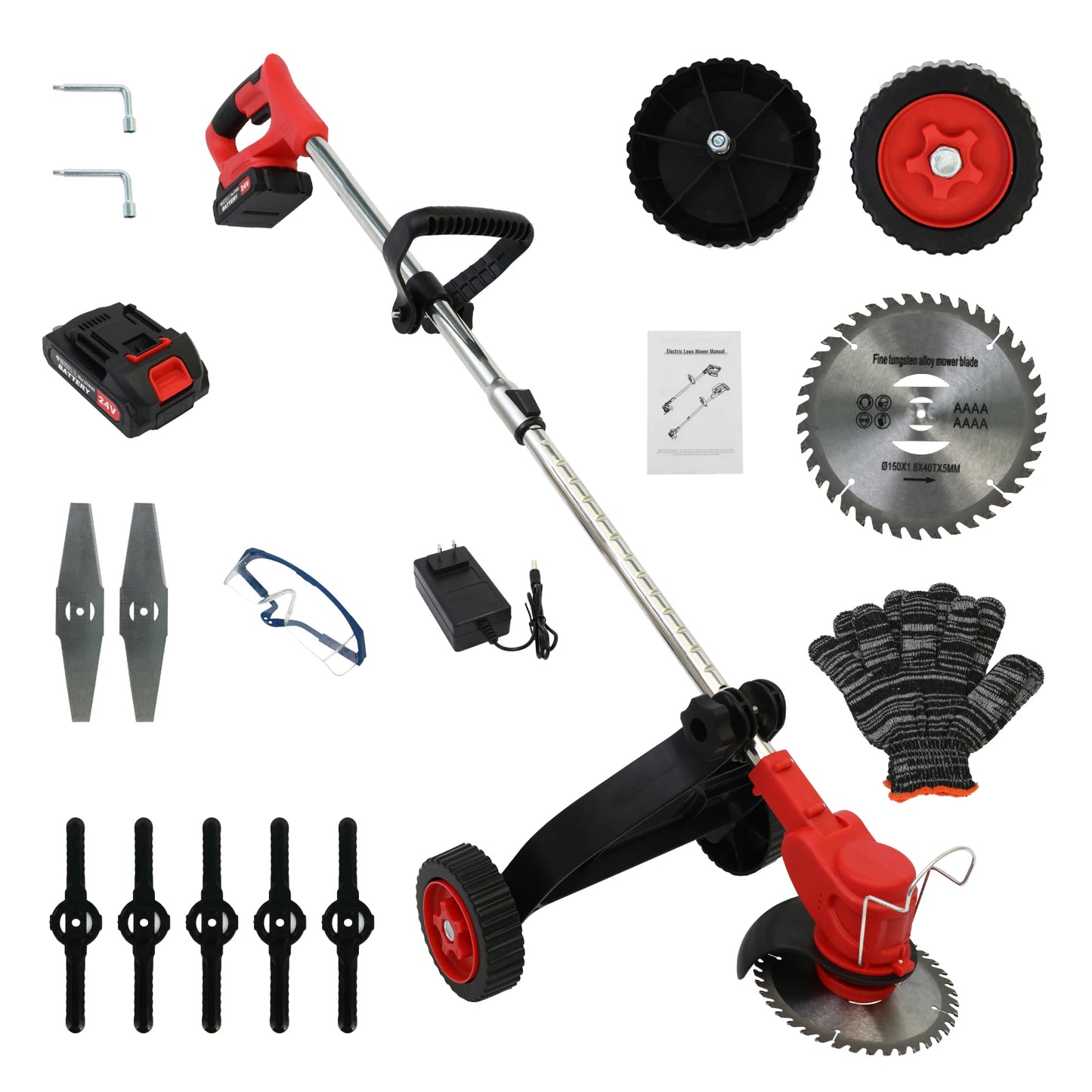 Cordless 21V Weed Trimmer Edger With 1.5Ah Battery And Charger