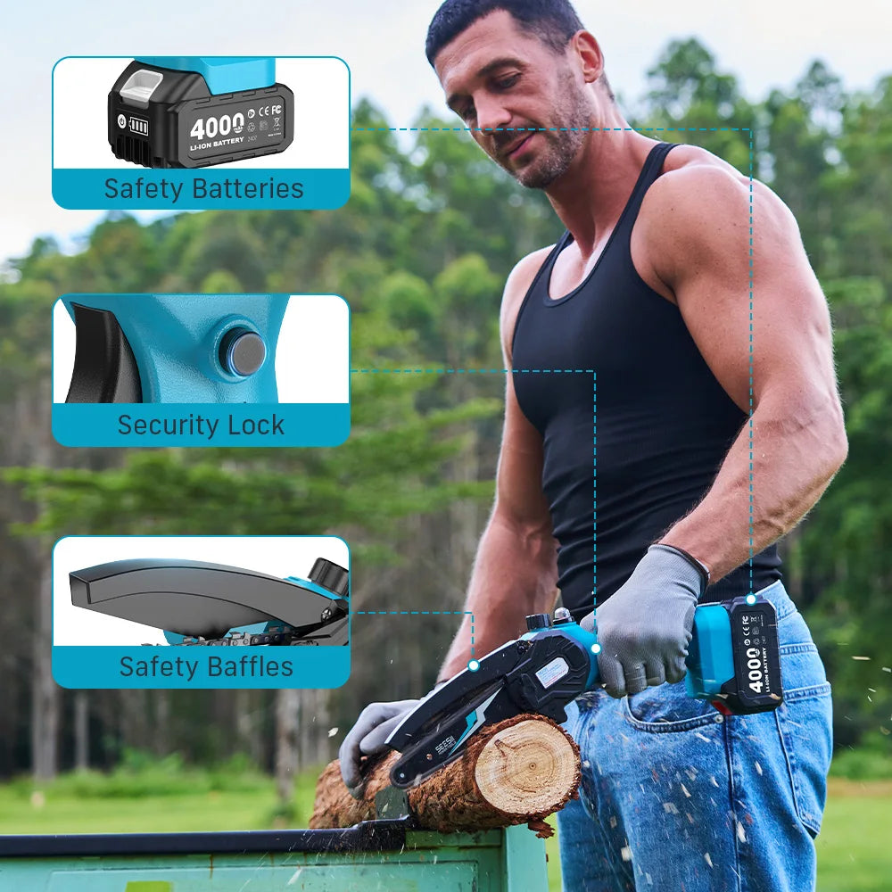 Seesii Cordless Mini Chainsaw For Makita 18V Battery Pruning Saw