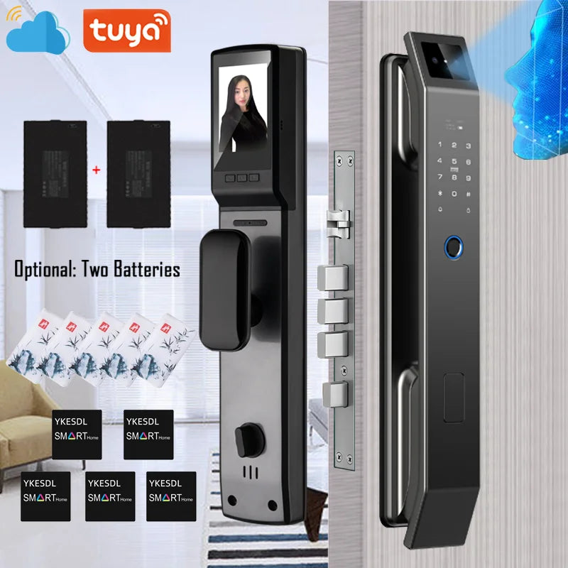 YKESDL 3D Face Recognition Fingerprint Door Lock With Camera