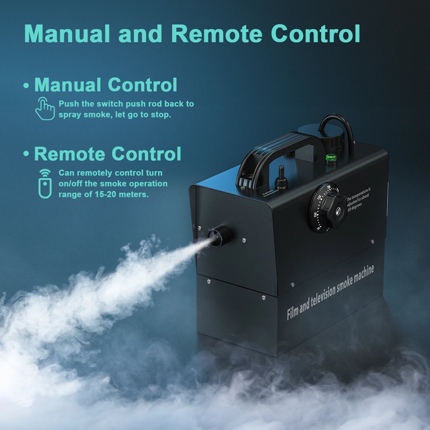 Fieryzeal 400W Rechargeable Fog Machine Remote Control Stage Light
