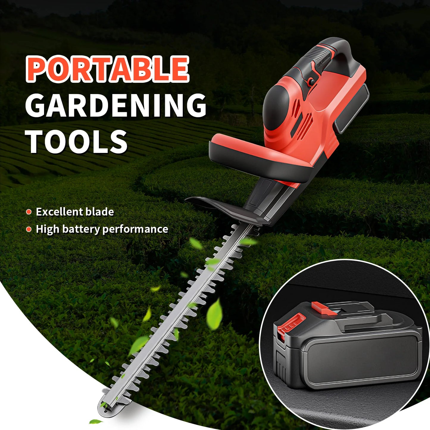 Cordless Hedge Trimmer With Battery And Charger For Yard Care