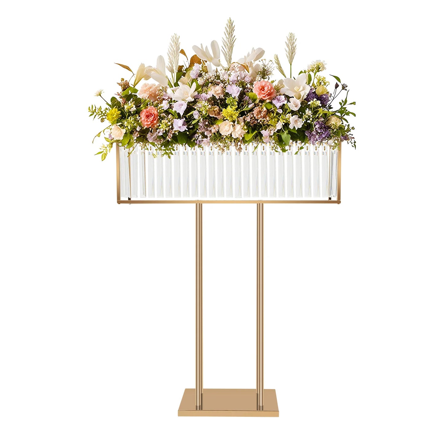 Bymaocar Crystal Wedding Flower Stand Iron Frame For Event Decor