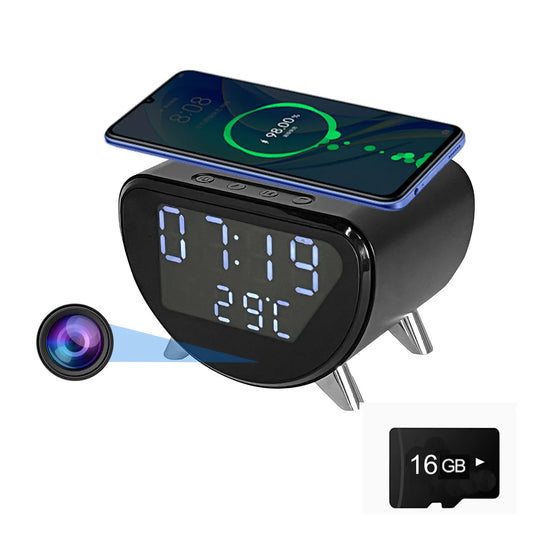 Ouvis 4K WiFi Clock Camera With Wireless Charging App Control