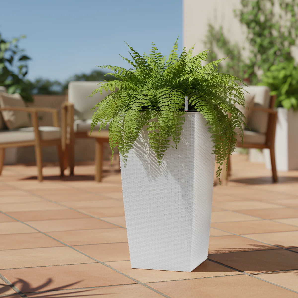 Self-Watering Plant Pot With Drainage Holes Tray Water Level Monitor