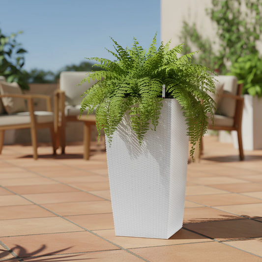 Self Watering Flower Pot Planter With Drain Holes And Tray